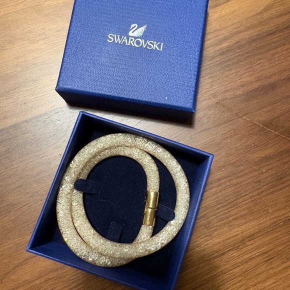 Swarovski gold toned double wrap “Stardust” bracelet - Picture 1 of 3